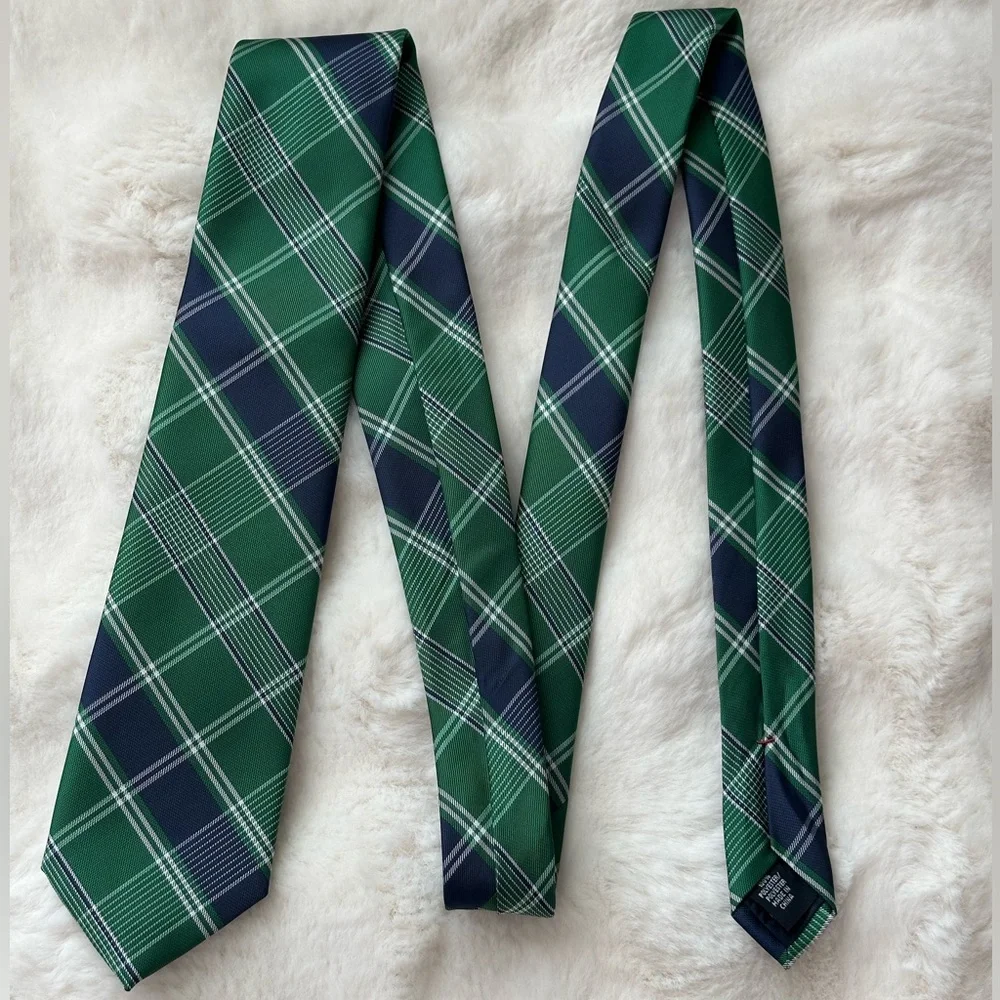Classic Tommy Hilfiger Tie - Emerald & Navy Plaid, Men’s Formal